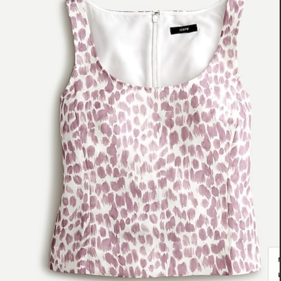 J. Crew peplum top in lilac giraffe print, size 8 - Picture 1 of 6